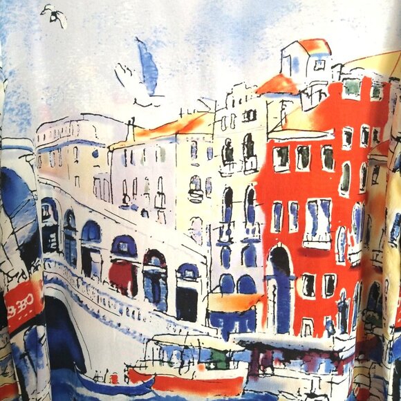 Michael Leu - Venice Print Silk Blouse - Large - Picture 3 of 5